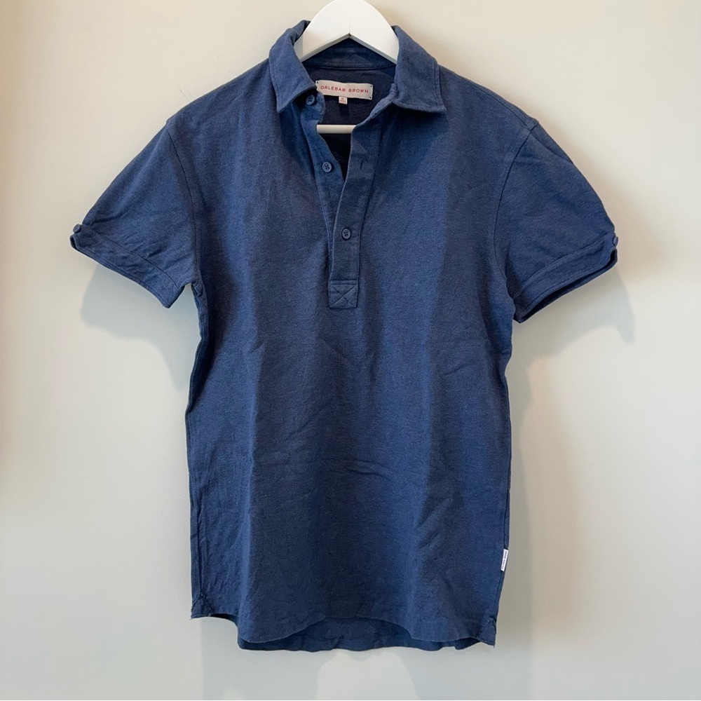 Orlebar Brown Mens Short Sleeve Cotton Polo Shirt Teal Blue Medium Golf Casual - Picture 2 of 11